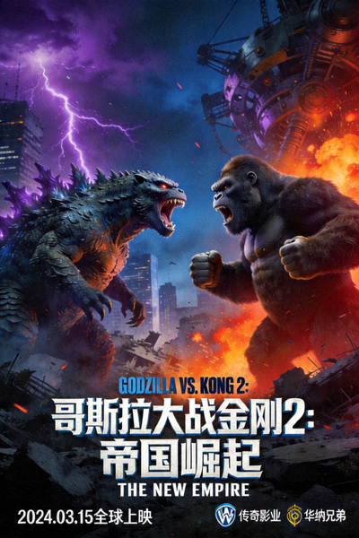 电影《哥斯拉大战金刚2：帝国崛起》官方海报